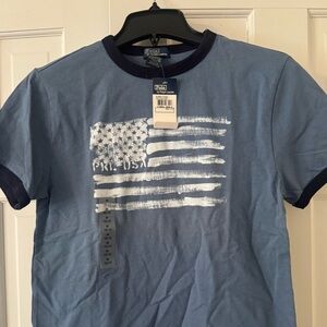 NWT Polo by Ralph Lauren Blue Flag Tee